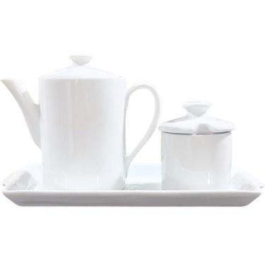 Imagem de Jogo Café e Chá Mesa Posta, Bandeja + Bule Bico longo 800ml + Açucarei