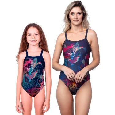 Imagem de Combo mãe e filha par maiôs kauna flower proteção uv 50+ kauna, 14