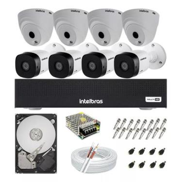 Imagem de Kit Cftv 8 Câmeras 1120 Hdcvi Dvr 8 Canais Intelbras 1108c, 500GB