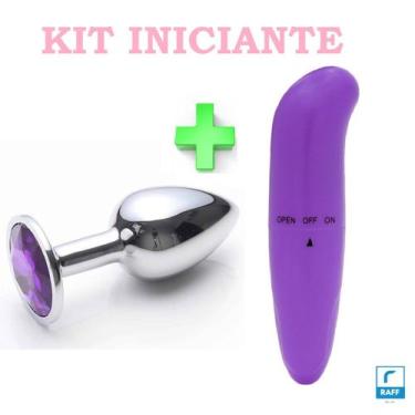 Imagem de Kit plug anal p inox e vibrador pequeno potente sex shop - IMPORTS