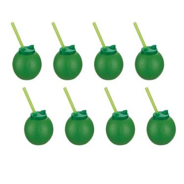 Imagem de 8 Copos Decorativo Canudo Lembrancinha Moana Tropical 300ml (Limoneto)