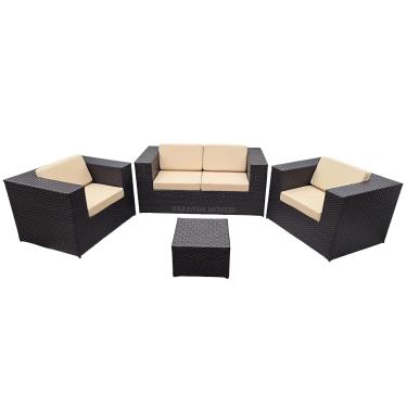 Imagem de Conjunto Sofá E Poltronas Fibra Sintética Área Externa