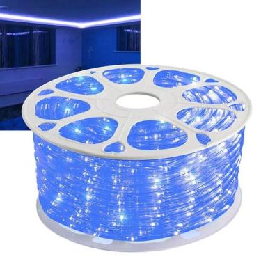 Imagem de Fita Led SMD Dupla Face 100 Metros luz Direta Azul Perfil Sanca Gesso 