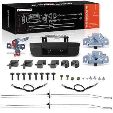 Imagem de A-Premium Kit de reconstrução de hardware de porta traseira de 32 peças com parafusos compatíveis com Dodge Ram 1500 2009, peças de porta traseira, bisel, trava, cabo, bucha, dobradiça, suporte,