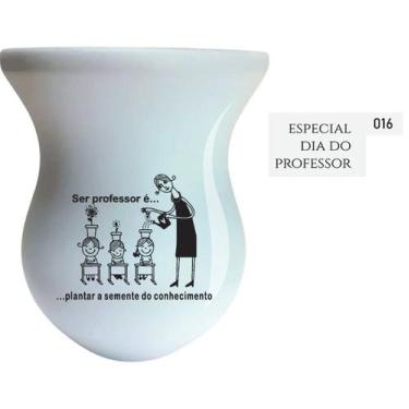 Imagem de Cuia de Madeira Premium Branca Personalizada - Dia dos Professores - M