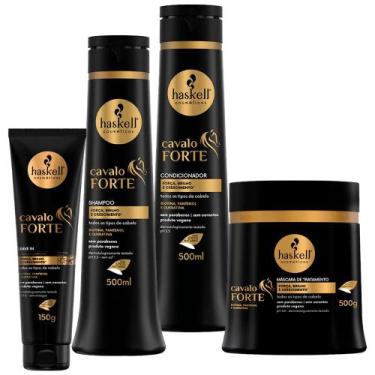 Imagem de Kit Haskell Cavalo Forte Shampoo Condic Másc 500ml Leave-in
