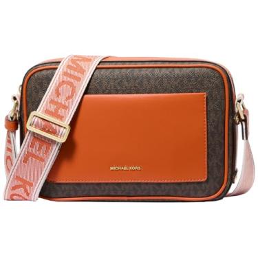 Imagem de Michael Kors Bolsa transversal Maeve com bolso grande, Ferragens douradas/perfurador laranja, One Size