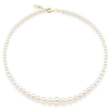 Imagem de Colar de ouro 18k feminino perola rommanel 47cm 45cm 531735
