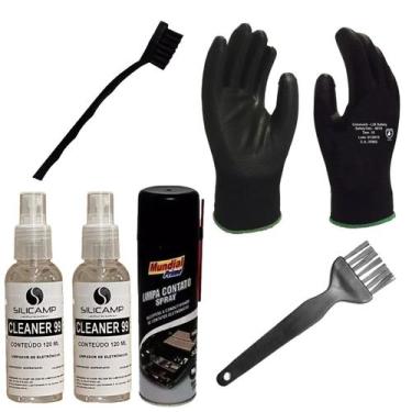 Imagem de Kit Anti Estático Pincel Escova Limpa Contato Elétrico Luvas - Kit Lim