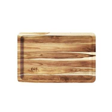 Imagem de Gamela de Madeira Teca Slim Para Churrasco - Stolf