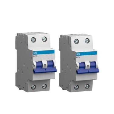 Imagem de Kit 2 Minidisjuntores Weg Bipolar MDW-C40-2 40A Curva C  Proteção Efic