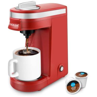 Imagem de Cafeteira Elétrica Expresso Manual 350mL, 800W, 110v, CHULUX QF CM802, Vermelho