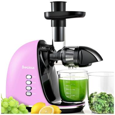 Imagem de Centrifuga de Frutas com 2 Velocidades, Motor Silencioso e Função Reversa, 110V 150W, BRECIOUS, Rosa Claro