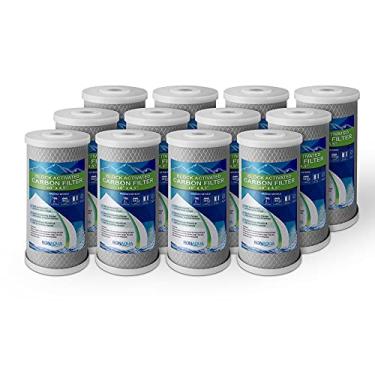 Imagem de Filtros de água Big CTO Carbon Block 11,4 cm x 25,4 cm Cartuchos para toda a casa bem combinados com as séries CBC, WFHDC8001, EP e EPM (pacote com 12)