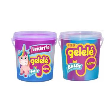 Imagem de Slime Gelele Unicórnio E Color Com 2 Baldes 457g Cada Kit