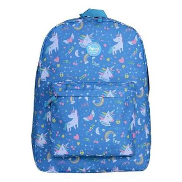 Imagem de Mochila Costas Juvenil Unicórnio Azul - Rabisk
