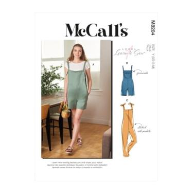 Imagem de McCall's Padrão de costura M8204ZZ ZZ (L-GG-2GG) Macacão Misses' Jardineira, multicolorido