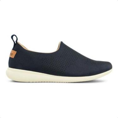 Imagem de Tênis Moda Feminino Usaflex Slip On Azul, Marinho, 35