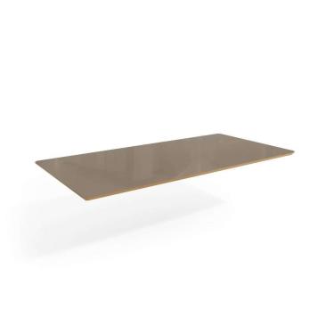 Imagem de Tampo Retangular para Mesa de Jantar com Vidro Petúnia Bronze e Freijó 180 cm