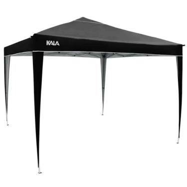 Imagem de Gazebo Dobrável Preto com Pés de Alumínio 3 x 3 metros Kala