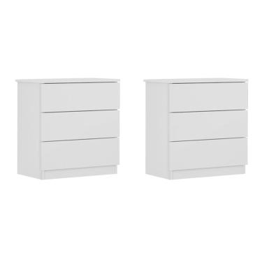 Imagem de Conjunto com 2 Mesas de Cabeceira Veronna 6 gv Neve