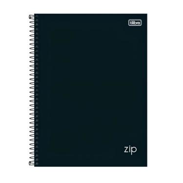 Imagem de Caderno Espiral Universitário Grande 16 Matérias Zip Preto 256 Folhas 20x 27,5cm Capa Dura Tilibra