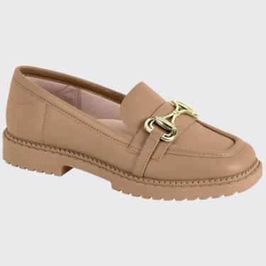 Imagem de Sapato Mocassim Slip On Feminino Fivela Ouro Confort Moleca 5823.101.9569-Feminino