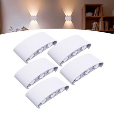 Imagem de Kit 5 Arandela Meia Lua Led 6w 6 Fachos Ip66 Bivolt 3000k (Branco)