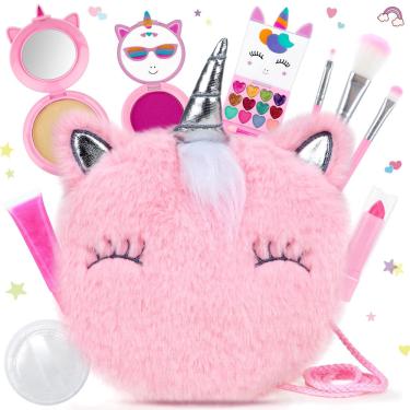 Imagem de Conjunto de maquiagem perryhome Unicorn Cute Kids com mini bolsa de moedas 3 +