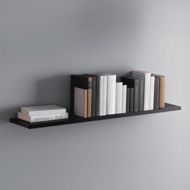Imagem de Estante Preta MDF 90x30cm de Parede Ambientes Modernos - Maclavi Móvei