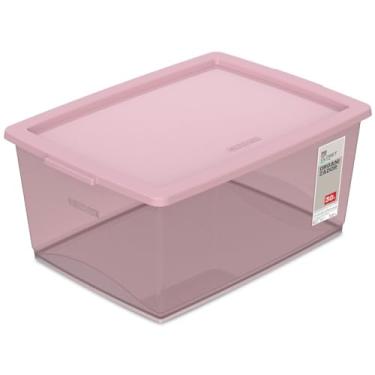 Imagem de Ordene - Caixa Organizadora Plástica de 30 Litros com Tampa, Cor Rosé, Linha My Closet