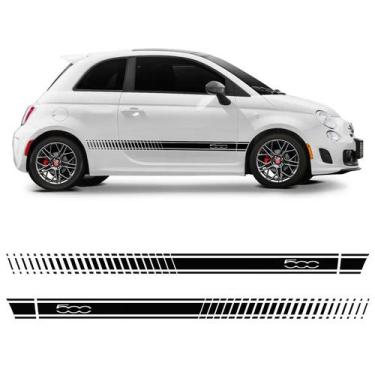 Imagem de Kit Faixa Lateral Fiat 500 2009/2017 Adesivo Decorativo - SPORTINOX,  