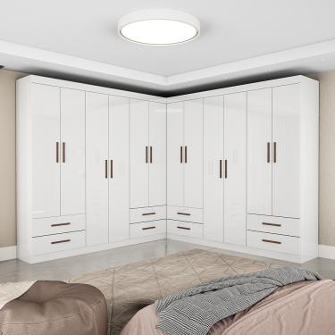 Imagem de Closet Casal Duplo Lu 12 Portas 8 Gavetas - Branco