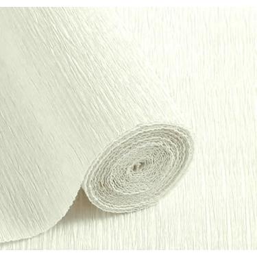 Imagem de LCREATE Rolo De Papel Crepom 2,4 M Comprimento E 43 Cm Largura Para Cerimônias Casamento Decoração Diversos Festivais Grandes (Branco Creme)