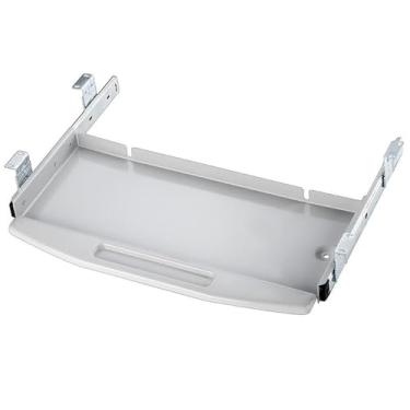 Imagem de Bandeja de teclado plataforma puxar para teclado e mouse suporte de gaveta retrátil extensor de mesa para digitação, gaveta ergonômica de computador com mouse pad giratório (cor: cinza, tamanho: sem