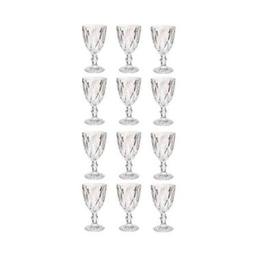 Imagem de Jogo 12 Taça Diamante Bico De Jaca Vidro Transparente 300ml - ECO'S