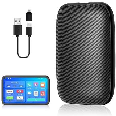 Imagem de Adaptador CarPlay sem fio para rádio de carro Bulit no Netflix YouTube, converte com fio para Apple CarPlay e suporte automático Android multimídia cartão TF, Plug & Play para carros CarPlay com fio