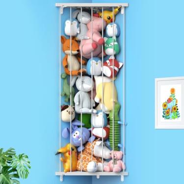 Imagem de Befayoo Organizador De Brinquedos De Pelúcia De Canto (Patenteado) - Suporte Para Animais De Pelúcia Para Quarto Infantil, Comprimento Ajustável, Prateleira Para Brinquedos De Pelúcia - Armazenament