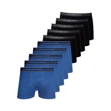 Imagem de Kit com 10 Cuecas Boxer Lupo 523-003 Colorido, Preto, M