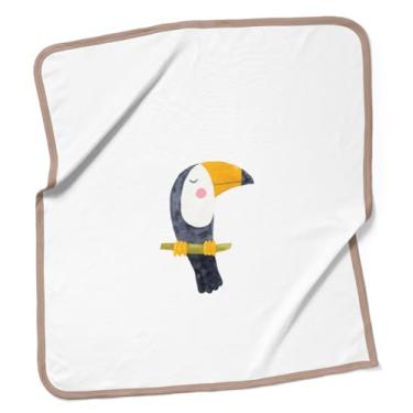 Imagem de Coisas de Nine Flufi Bicho Tucano Quatro Camadas de Algodão, Único, Branco com Estampa de Tucano