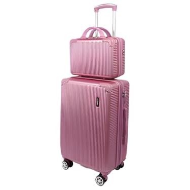 Imagem de Mala de Bordo 10kg com Frasqueira Bagagem de Mão Expansivel Aprovada ANAC com 4 Rodas duplas 360° Cadeado AntiFurto TSA Mala de Viagem Alça Lateral com Divisória, Leve Resistente (Rosê)