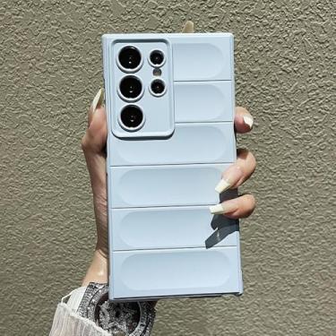 Imagem de Capa de silicone fosco de luxo com listras 3D macias para Samsung S24 S23 S22 S21 Ultra Plus A73 A55 A54 A53 A35 A33, capa traseira, azul, para Galaxy S21