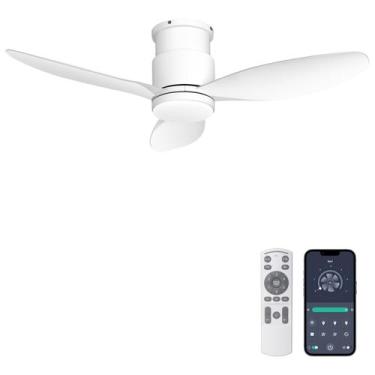 Imagem de Ventilador de teto Ohniyou 42" embutido com luzes remotas brancas