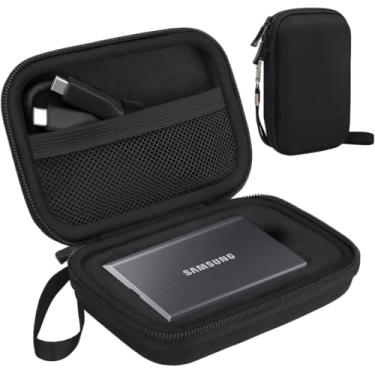 Imagem de Lacdo Mala de transporte rígida para SSD portátil SAMSUNG T7 / T7 Touch,unidades de estado sólido externas 500GB 1TB 2TB 4TB Gen 2 Bolsa de viagem de armazenamento rígido EVA à prova de choque,Preto
