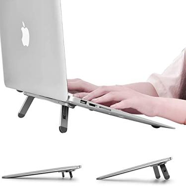 Imagem de Suporte portátil para laptop, suporte para tablet para laptop e notebook com ângulo de inclinação dobrável, compatível com MacBook Air Pro, Dell XPS, HP, Lenovo mais laptops de 10 a 15,6 polegadas (cinza)