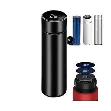 Imagem de Garrafa Térmica De Inox Café, Água Quente e Frio C/Sensor De Temperatura Led 500 ML Parede Dupla Medidor Temperatura Squeeze Portátil Academia Musculação Corrida (cor Diversas)