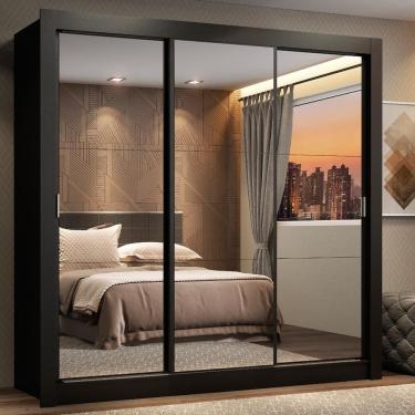 Imagem de Guarda Roupa Casal Lyon 3 Portas de Correr 2 Gavetas Madesa