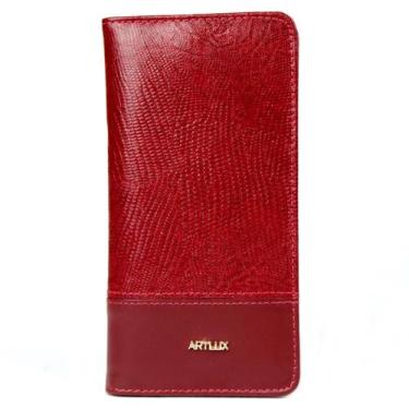 Imagem de Carteira Feminina de Couro Artlux 556, Vermelho, Couro, Alta