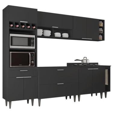 Imagem de Armário de Cozinha CP07 Para Pia 100cm Pérola Z34 Preto - Mpozenato, P