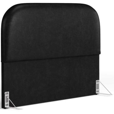 Imagem de Cabeceira Cama Box Casal 140cm Orgânica Lanna W01 Couríssimo Preto - Lyam Decor